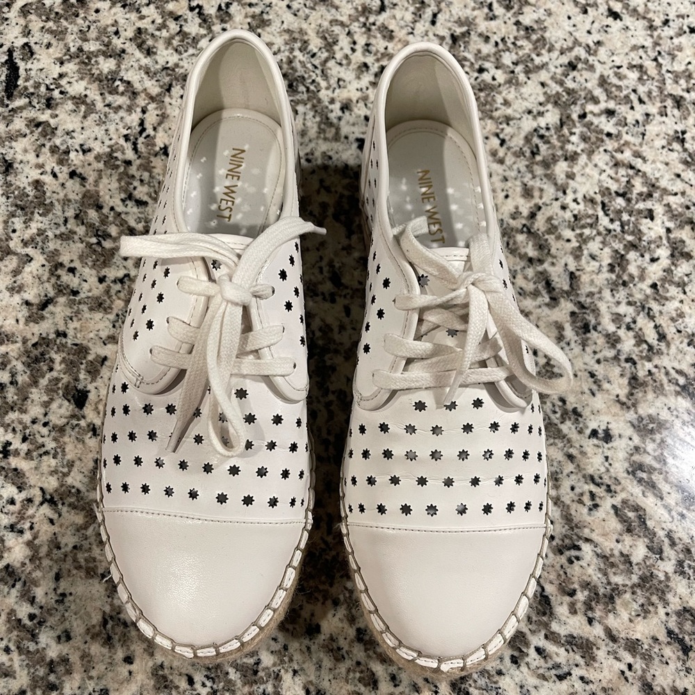 Nine West White Espadrilles Sneakers - Size 9